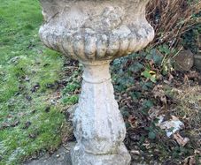 Vintage Concrete Garden Urn and Pedestal