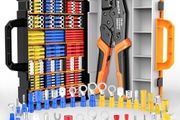 Insulated Wire Terminal Crimp Tool Kit,0.5-1.5/1.5-2.5/4-6mm (A.W.G.20-10) Preciva Ratchet Crimping Plier with 425PCS Connectors,Ratchet Crimp Plier Set with Portable Box