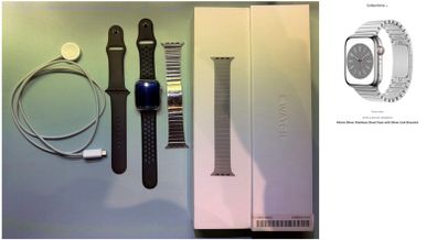 Apple Watch Series 8 Stainless Steel Case with Silver Link Bracelet