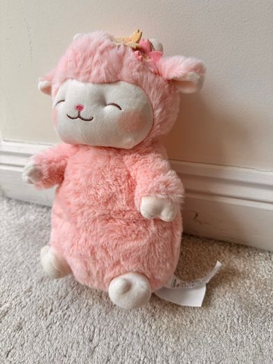 Miniso Pink Blossom Lamb Plush Yellow Flower Sheep approx. 27 cm. Used Please see photos