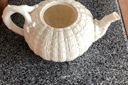 Belleek First Black Mark Teapot Coral Handle Pristine Base