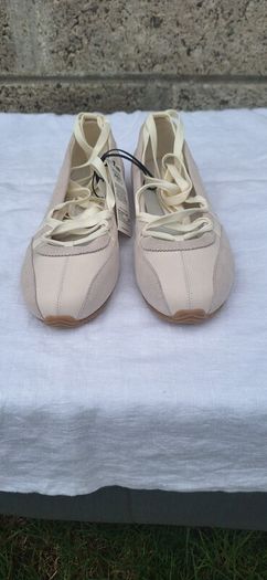 Marks & Spencers White  Ankle Tie Ballet Flat Trainers