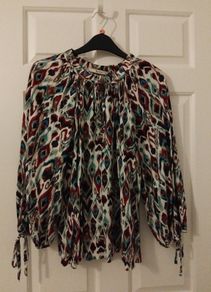Loose peacock top, Tu, size 12