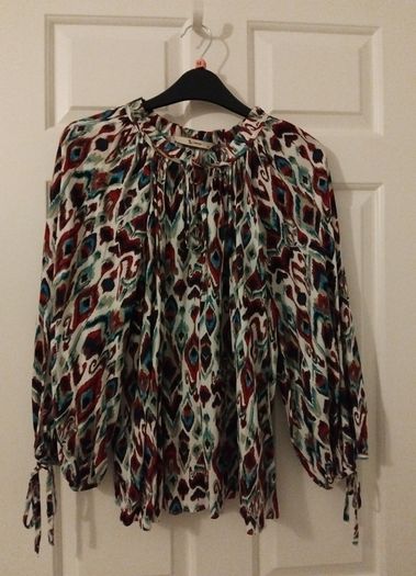 Loose peacock top, Tu, size 12