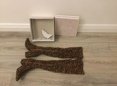 Boots Leopard Suedette Over The Knee size 5