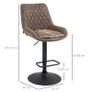 Set of Two Faux Leather Retro Bar Stools - Brown Image 3
