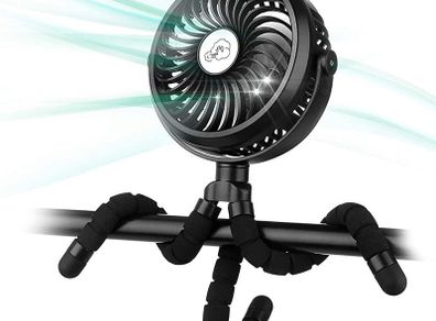 Stroller Fan,2600mAh Battery Powered Car Seats Clip-on Fan Ultra Quiet 3 Speed