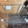 Clear Glass 2 shelf table/stand with wheels Image 4