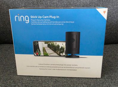 Ring Stick Up Cam Plug In Black Indoor Outdoor Security Camera