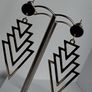 Gold Chevron Geo Hollow Out Earrings Image 5