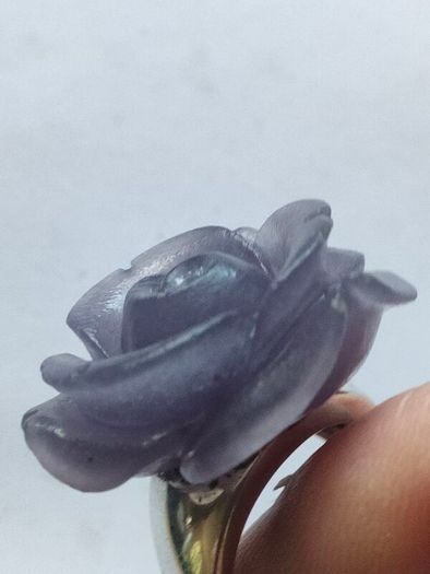 Lavender Jade Petal Sterling Silver Ring