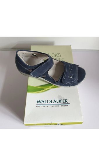 Waldlaufer Hilena Blue Nubuck Leather Wide Fit H Sandals UK 2.5 EU 35.5 BNIB  CAN POST