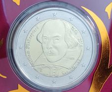 San Marino 2 Euro Brilliant Uncirculated Coin 2016 - Shakespeare