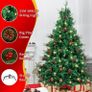 7 foot Artificial Christmas Tree with PVC & PE Branches, Pine Cones, LED Lights and Red Berries Image 5