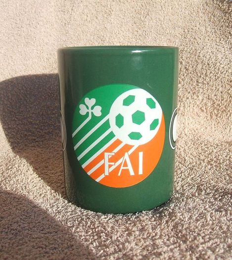 FAI EIRCOM (Football Association of Ireland) - personalised mug with name JOHN (early 2000s). Clean unused condition.