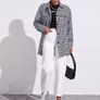 Mono Houndstooth Print Tweed Shacket Image 6