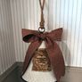 New bespoke vintage French script XXL bell with oversized houndstooth ribbon bow Image 9