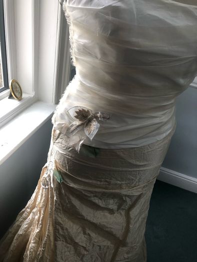 Brand new Rembo designs ivory and champagne wedding dress