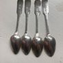 4 excellent condition Irish silver teaspoons 5 and 1/4 inches long weighing 65 grams. Made by Joseph Henzell in 1807 in Dublin. Image 2