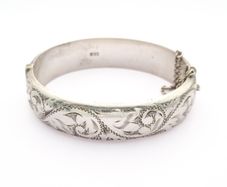 Vintage Silver Bangle Signed Birmingham 1970