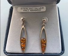 Silver Amber Earring