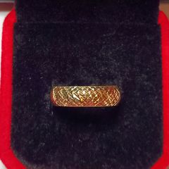 New 9k yellow gold band ring, size L1/2