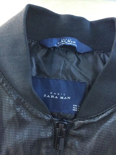Zara mens black jacket slim fit large