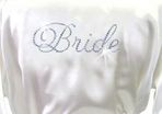 Satin Silk Long Robe Personalised Crystal Bride Bridesmaid Wedding Bridal Party With Rhinestones