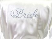 Satin Silk Long Robe Personalised Crystal Bride Bridesmaid Wedding Bridal Party With Rhinestones