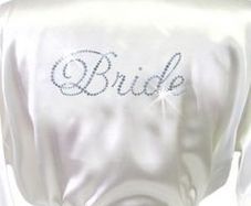 Satin Silk Long Robe Personalised Crystal Bride Bridesmaid Wedding Bridal Party With Rhinestones