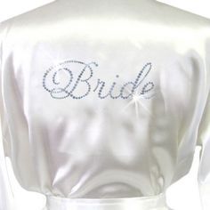 Satin Silk Long Robe Personalised Crystal Bride Bridesmaid Wedding Bridal Party With Rhinestones