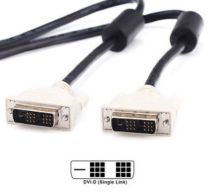 dvi 6 foot DVI-D Digital Male Male MM Single Link Video Cable with Ferrite (White ends)