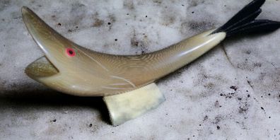 Vintage handmade horn fish