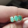 A trilogy ring for women with emeralds and 925 sterling silver in gold plated,TJC.. Image 7