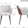 Set of 2 Kitchen Chairs PU Leather & Linen Beige | Modern Dining Chair with Metal Legs Image 2