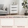 Chest of Drawers, Dresser with 3 Fabric Drawers and Aluminium Handles - White Image 3