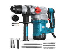 ENEACRO SDS-Plus Hammer Drill, 1500 W 6 Joule Demolition Hammer 6 Variable Speed 0-920 rpm with 4 Functions, Anti-Vibration Handle