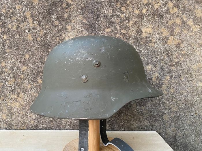 Original WW2 Hungarian M35/38 Steel Helmet. Finnish Postwar Refurb. Size 66. Complete. Militaria