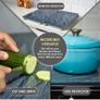 Universal Gas Electric Induction Hob Covers | Set of 2 Glass Hob Cover for Gas Electric Stove Cookers | Large Chopping Board Worktop Savers for Kitchen - Kinway (Black Marble Design) Image 4
