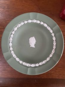 Vintage Wedgwood sage green matte unglazed plate