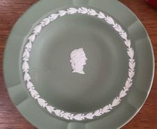 Vintage Wedgwood sage green matte unglazed plate
