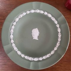 Vintage Wedgwood sage green matte unglazed plate