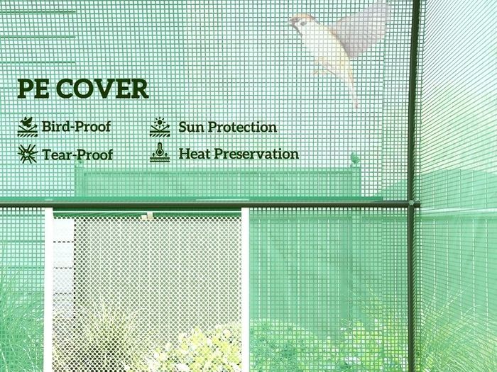 Reinforced Walk in Polytunnel Greenhouse with Roll Up Door, Galvanised Steel Frame and Zipped Door Windows, 2.5 x 2 m