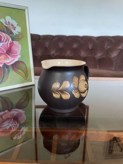 Denby Bakewell Vintage Brown Stoneware Rustic Floral Jug