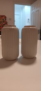 Two white vases