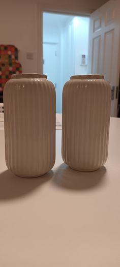 Two white vases