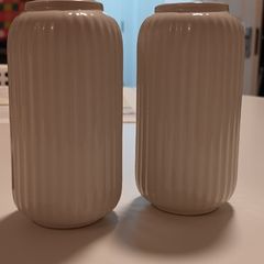 Two white vases