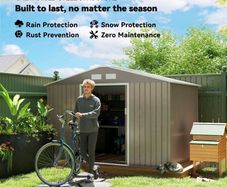 new 9 x 6ft Garden Metal Storage Shed. Outdoor Storage Tool House with Vents,
