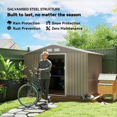 new 9 x 6ft Garden Metal Storage Shed. Outdoor Storage Tool House with Vents,