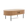 Oval Natural Oak Coffee Table Image 3